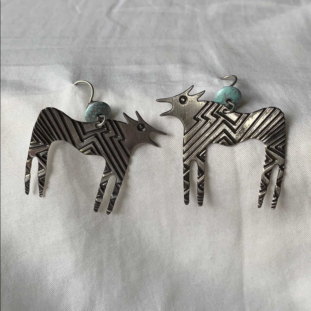 Sterling silver woof earrings
